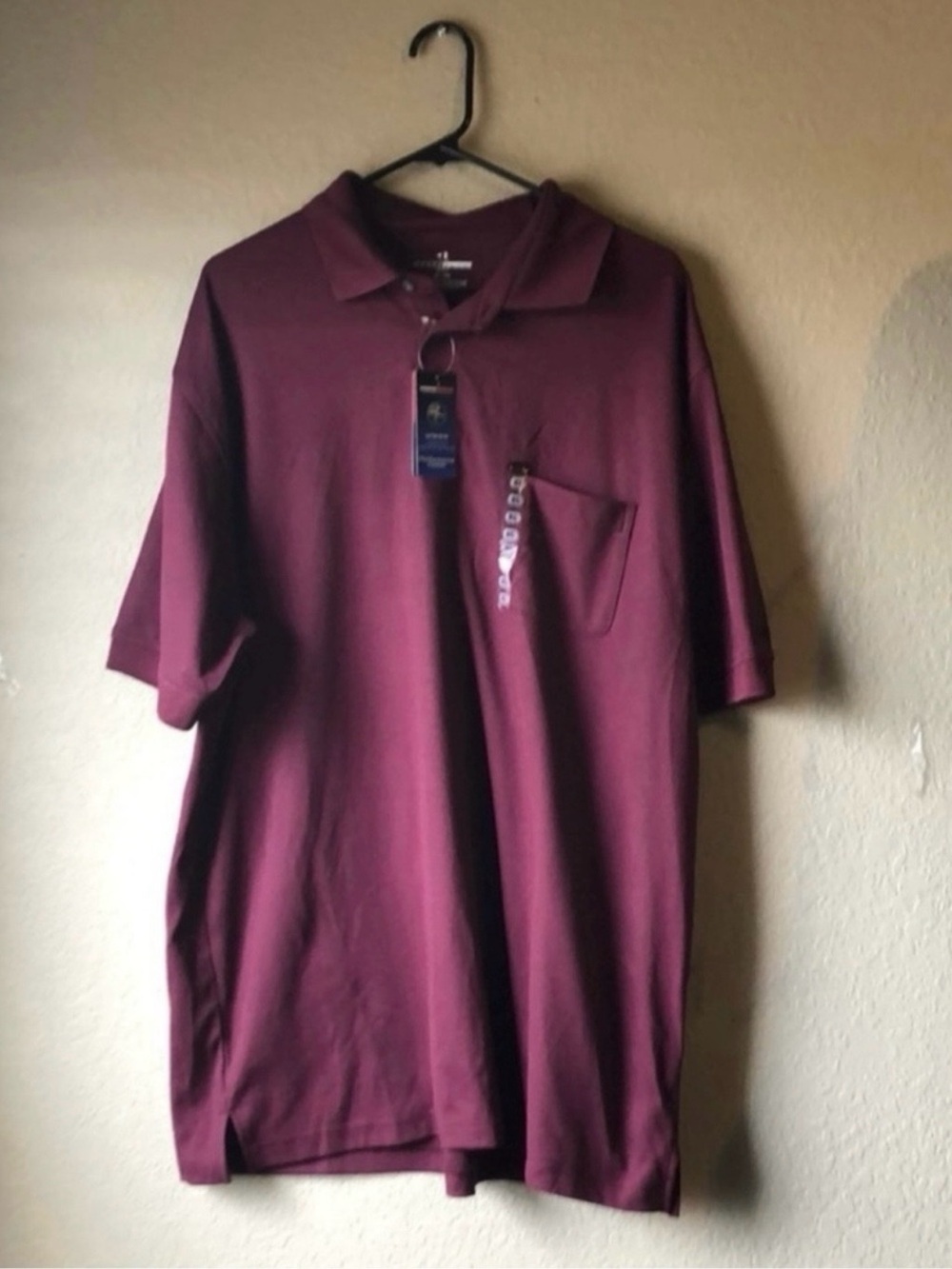 New Grand Slam Shirt Men’s Polo Golf Burgundy Short Sleeve Collared Top Sz XL